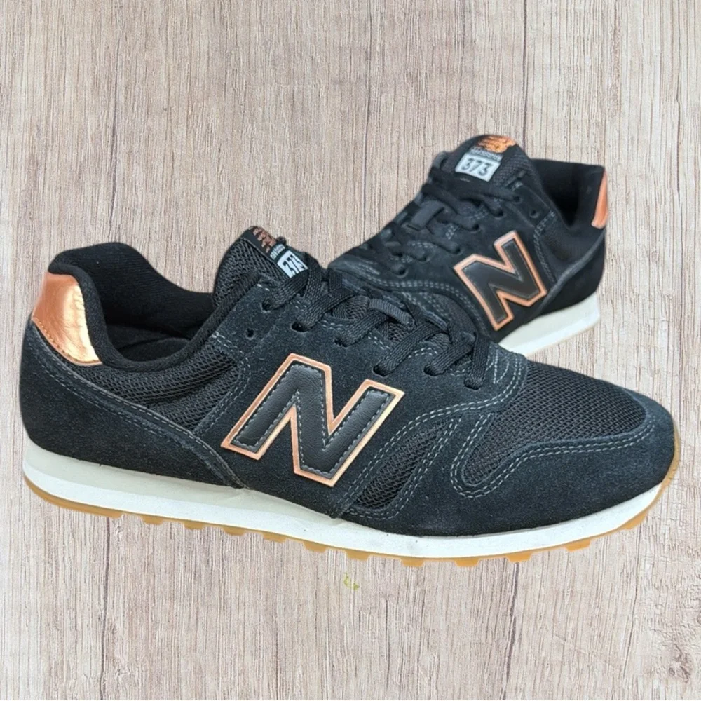 New Balance 373 Black Gold #XWL373CE2 Women's Trainers Running Sneakers Shoes 10